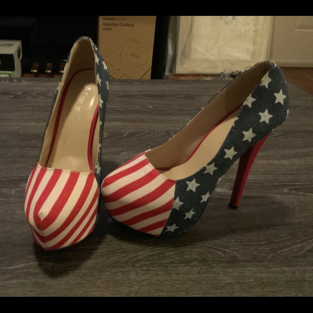 USA flag 7inch heels